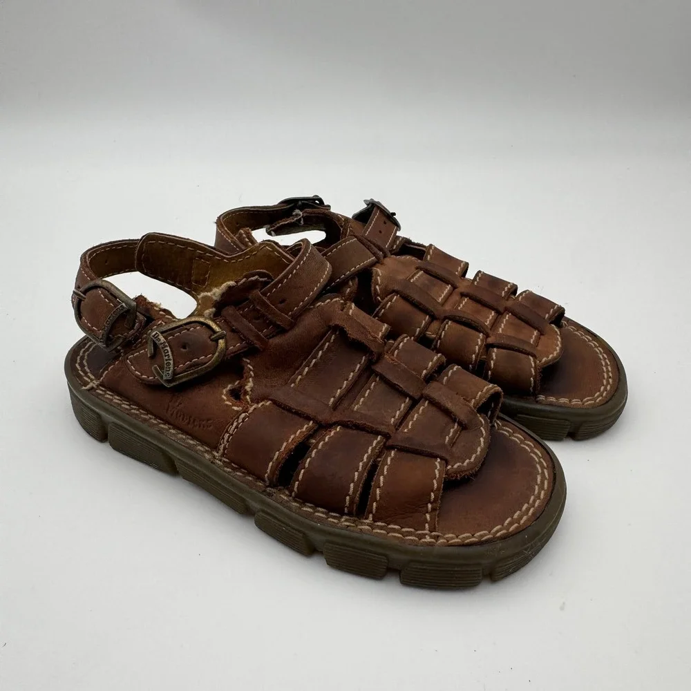 Dr. Martens 6447 Kids Brown Leather‎ Fisherman Sandals Size 13 Buckle AirWair